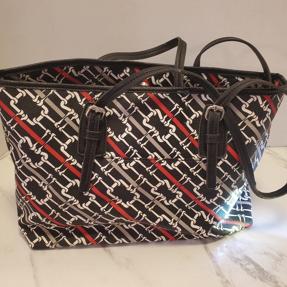 Red,white,black Tote
